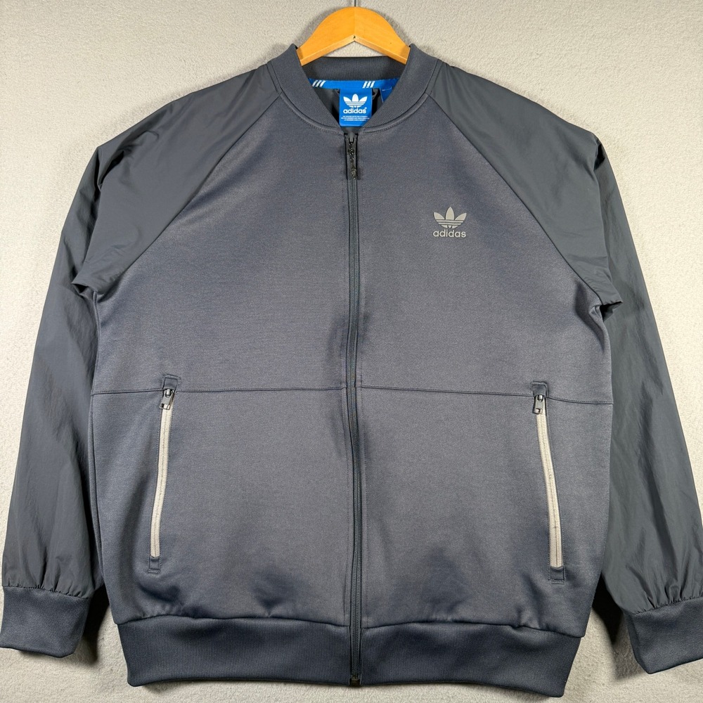 Adidas Originals Mens Charcoal Grey Full Zip Track Jacket AY8416 XL